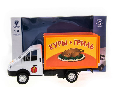 Машина "АВТОПАНОРАМА" "ГАЗель" (кура-гриль) 1/28, в/к 24*14*12 см