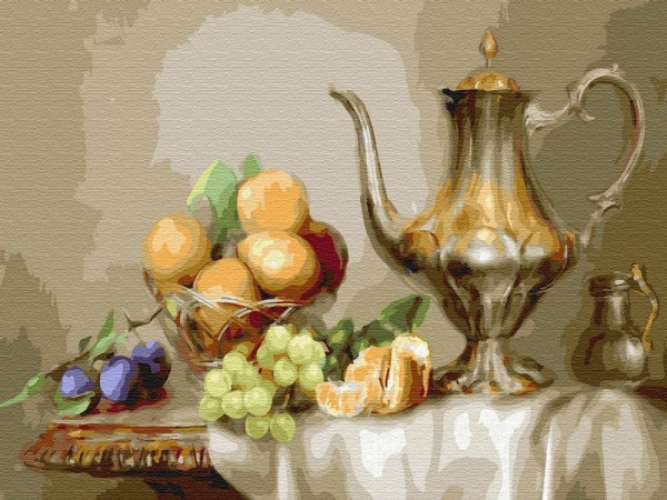 Картина по номерам на дереве 40х50 БУЗИН. НАТЮРМОРТ С ФРУКТАМИ (30 цветов)