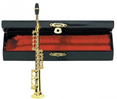 GEWA Miniature Instrument Soprano-Saxophone сувенир сопрано-саксофон латунный с футляром 15 см