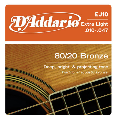 D'Addario EJ10 Набор 6 струн для акустической гитары