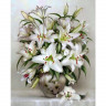 Картина по номерам 40х50 БУЗИН. БУКЕТ БЕЛЫХ ЛИЛИЙ (27 цветов)