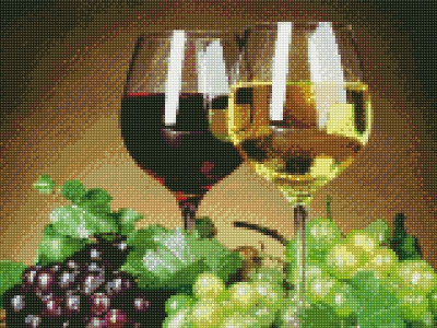 Алмазная мозаика с нанесенной рамкой 40х50 НАТЮРМОРТ С ВИНОГРАДОМ (30 цветов)
