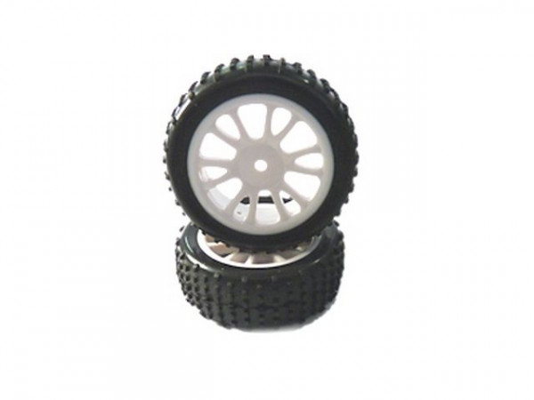 Комплект передних колес в сборе, белые, для багги Himoto масштаба 1/16, 2шт.