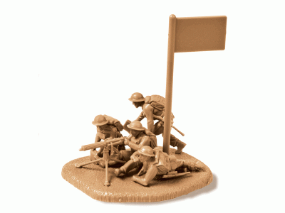 Сборные солдатики ZVEZDA Британский пулемет "Виккерс" с расчетом, 1/72