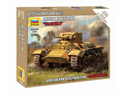 Сборная модель ZVEZDA Британский пехотный танк "Валентайн" II, 1/100