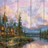 Картина по номерам на дереве 40х50 ДОМ НА РЕКЕ (28 цветов)