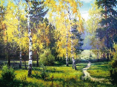 Картина по номерам 40х50 ПРИЩЕПА. БЕРЕЗКИ (24 цвета)