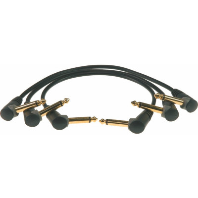 KLOTZ PP-AJJ0030 3 патч кабеля для соединения педалей, дл.30 см, разъёмы mono jack (TS) KLOTZ (угловые)