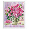 Алмазная мозаика с нанесенной рамкой 40х50 РОЗОВЫЙ БУКЕТ (24 цвета)