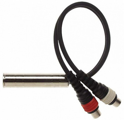STAGG YC-0,1/1PF2CFH-0,1м, Y-кабель, 1 гнездо моно "джек", 2 гнезда RCA, цвет: чёрный