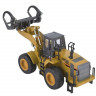 Металлический фронтальный погрузчик бревен HUI NA TOYS 1/40