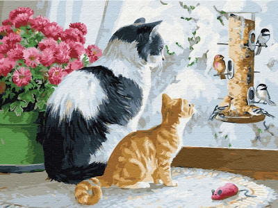 Картина по номерам с цветной схемой на холсте 30х40 Познаем мир (24 цвета)