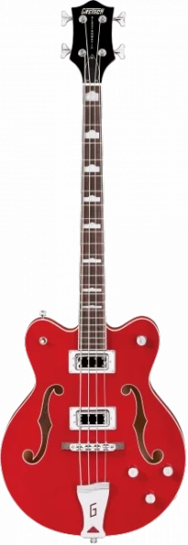 Gretsch G5442BDC Electromatic Hollow Body 30.3' Short Scale Bass, RW F-board, Transparent Red бас-гитара