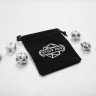 Набор из 7 игровых кубиков для ролевых игр, белый, с мешочком