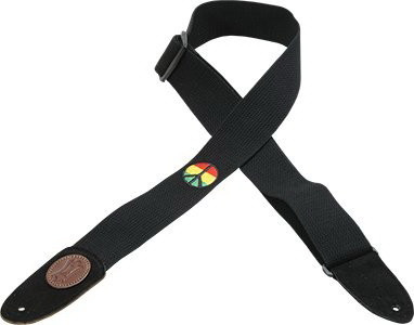 Ремень для акустической и электрогитары LEVY'S MSSC8RP-BLK с нашивкой "пацифик"