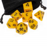 Набор из 7 игровых кубиков для ролевых игр, желтый, с мешочком