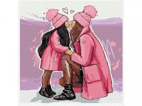 Картина по номерам 30Х30 КАК НА МАМУ Я ПОХОЖА (27 цветов)