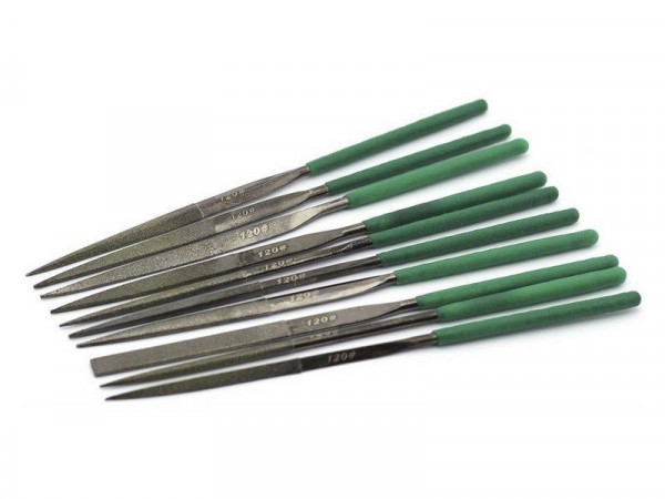 Набор надфилей, алмазные, 10 шт., № 120 (3*140), шт