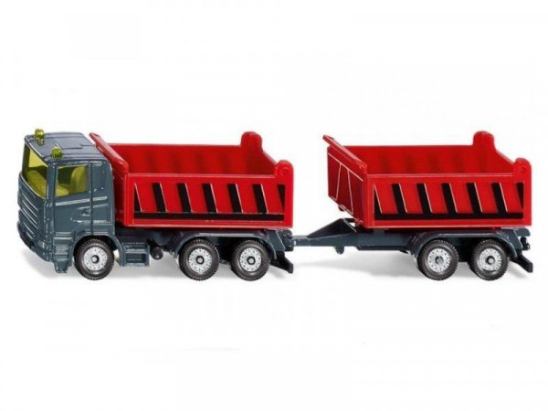 Грузовик Siku 1685 с прицепом, 15.2 см, серый/красный
