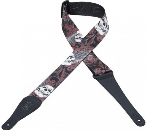 Ремень для электрогитары LEVY'S MPD2-045 рисунок черепа с крыльями