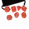 Набор из 7 игровых кубиков для ролевых игр, оранжевый, с мешочком